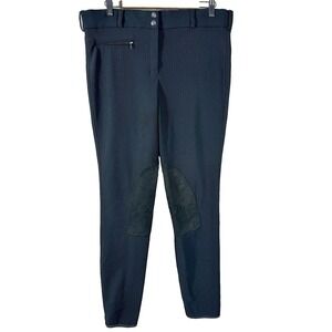 TuffRider Women's Equestrian Pants Charcoal Knee Patches Riding Leggings Size 34
